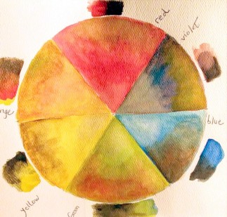 Color wheel study, using complements, Carol Cooley